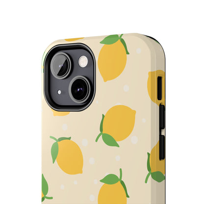 Cute Aesthetic Lemon Pattern Citrus Design Tough Phone Case | Food