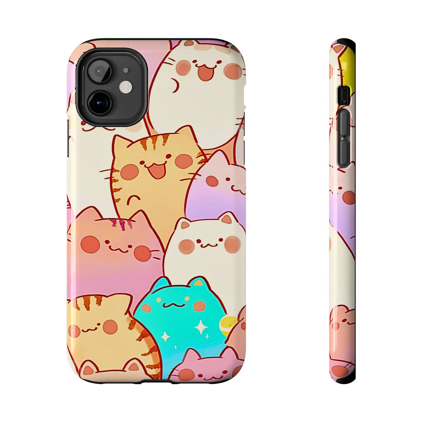 Kawaii Chubby Adorable Cats Tough Phone Case | Animals