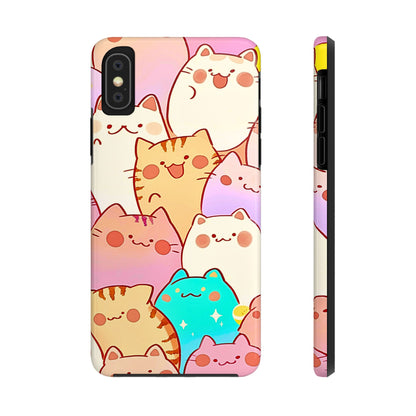 Kawaii Chubby Adorable Cats Tough Phone Case | Animals