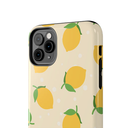 Cute Aesthetic Lemon Pattern Citrus Design Tough Phone Case | Food