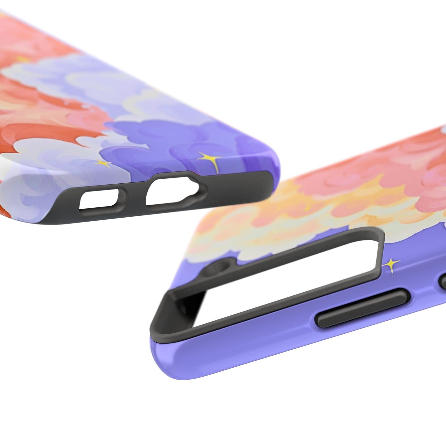 Funda resistente para teléfono con diseño de nubes de colores de ensueño | Estética