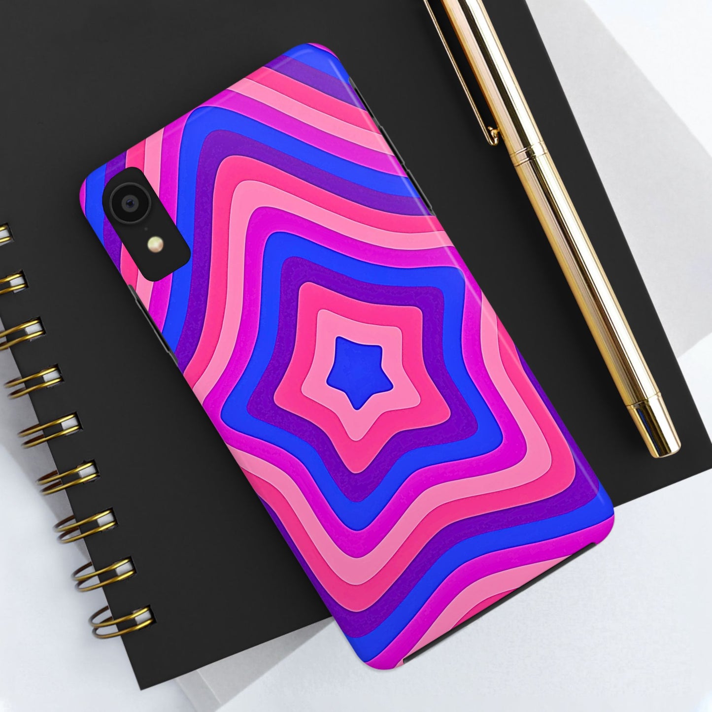 Funda resistente para teléfono con diseño de estrella retro | Estética