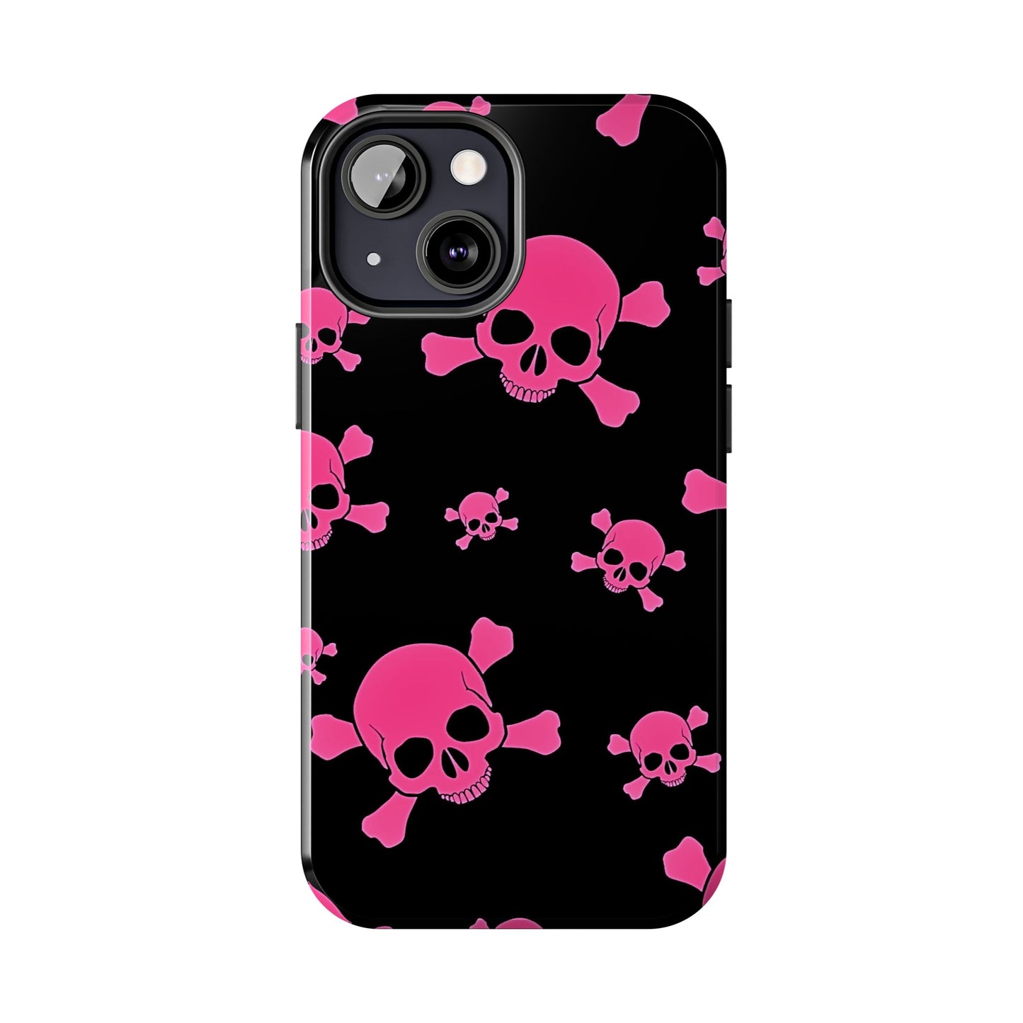 Funda resistente para teléfono estilo emo con calavera rosa | Estética