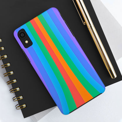 Funda resistente para teléfono con líneas de arcoíris hippies | Estética