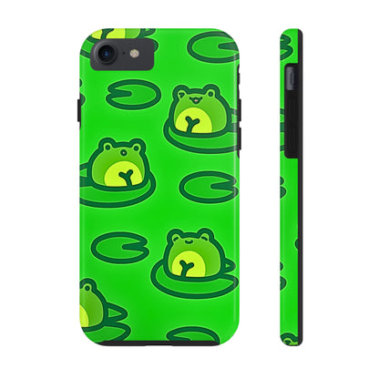 Cute Green Frogs Pattern Tough Phone Case | Animals