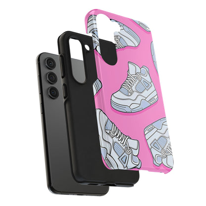 Funda resistente para teléfono con diseño de zapatillas Jordan 4 blancas | Estética