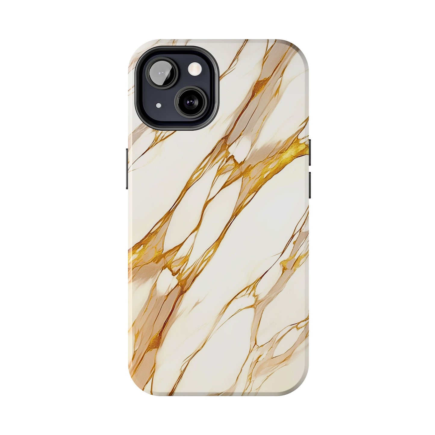 Funda/Cubierta resistente para teléfono con textura de mármol dorado de lujo | Estética