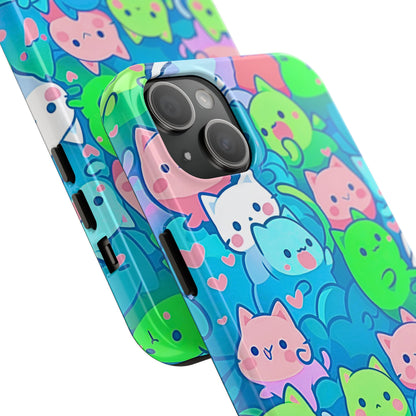 Cute Colorful Cats Pattern Style Tough Phone Case | Animals