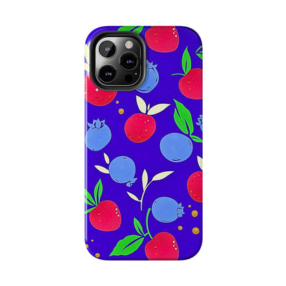 Funda resistente para teléfono con diseño de arándanos y fresas | Estética