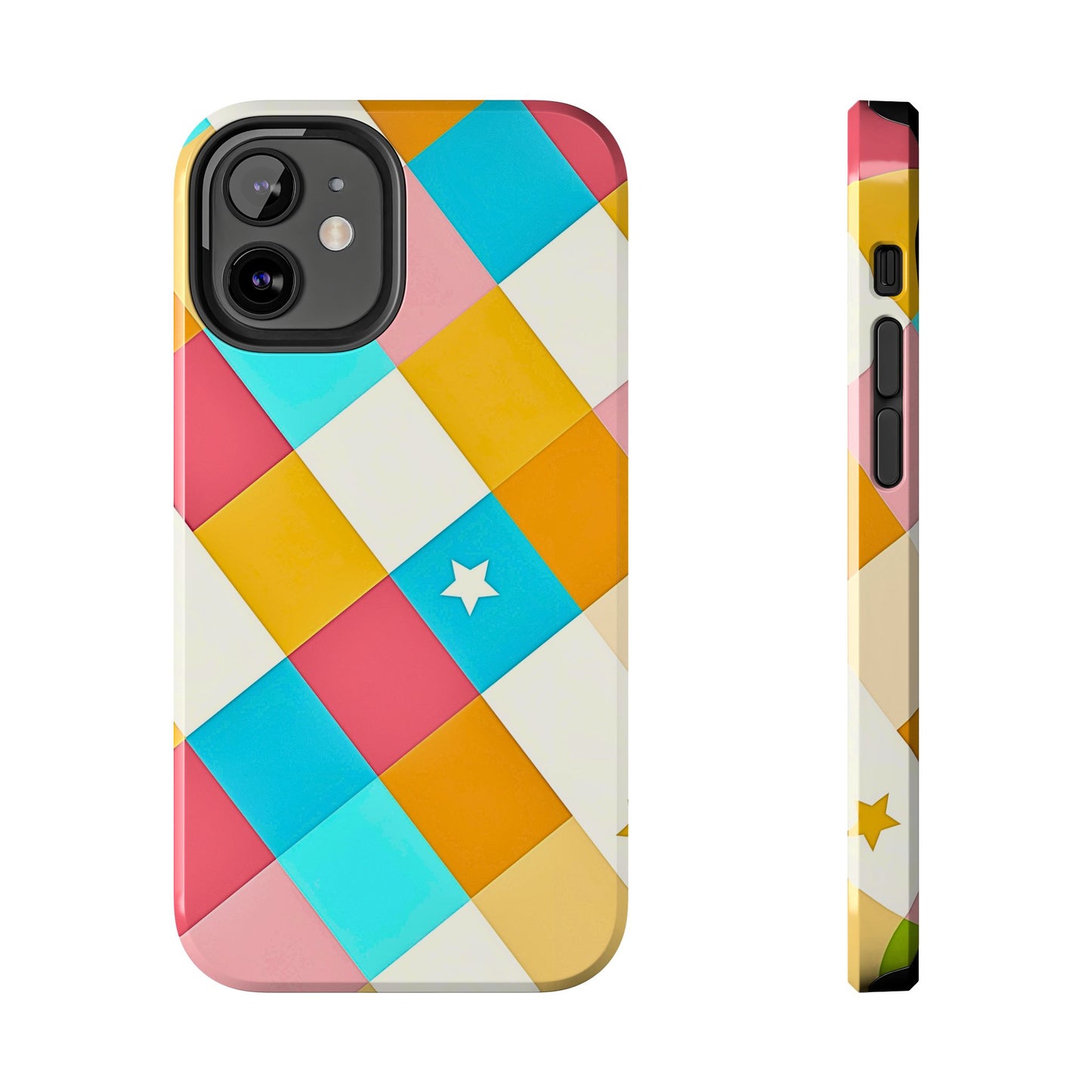 Vibrant Preppy Checkered Tough Phone Case | Aesthetic
