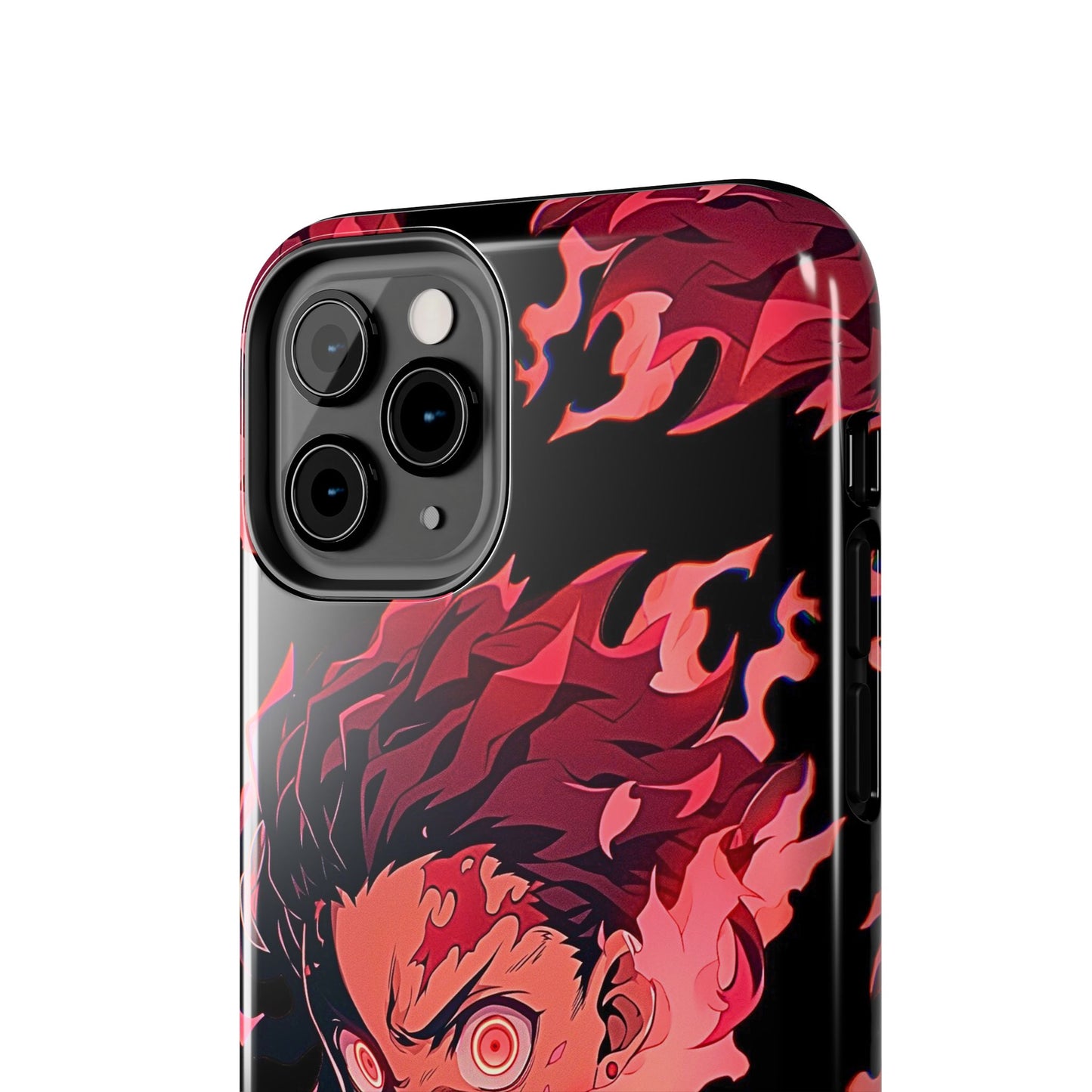 Tanjiro Kamado Flamed Style Black Tough Phone Case | Anime - Demon Slayer
