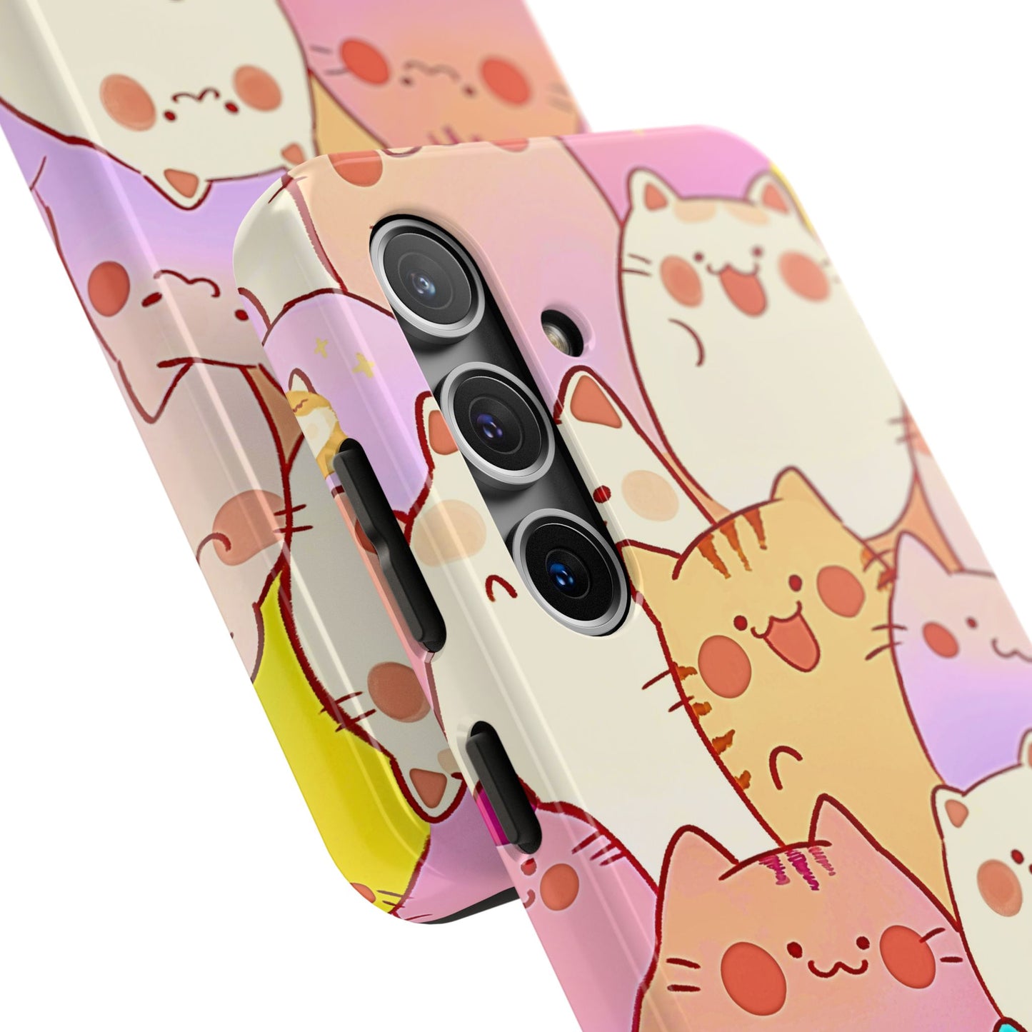 Kawaii Chubby Adorable Cats Tough Phone Case | Animals