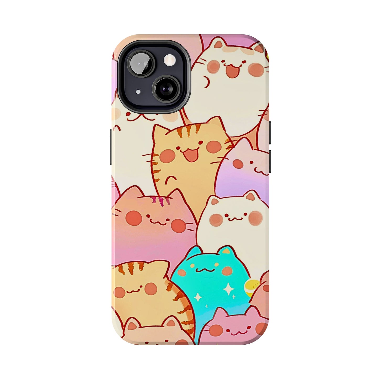 Kawaii Chubby Adorable Cats Tough Phone Case | Animals
