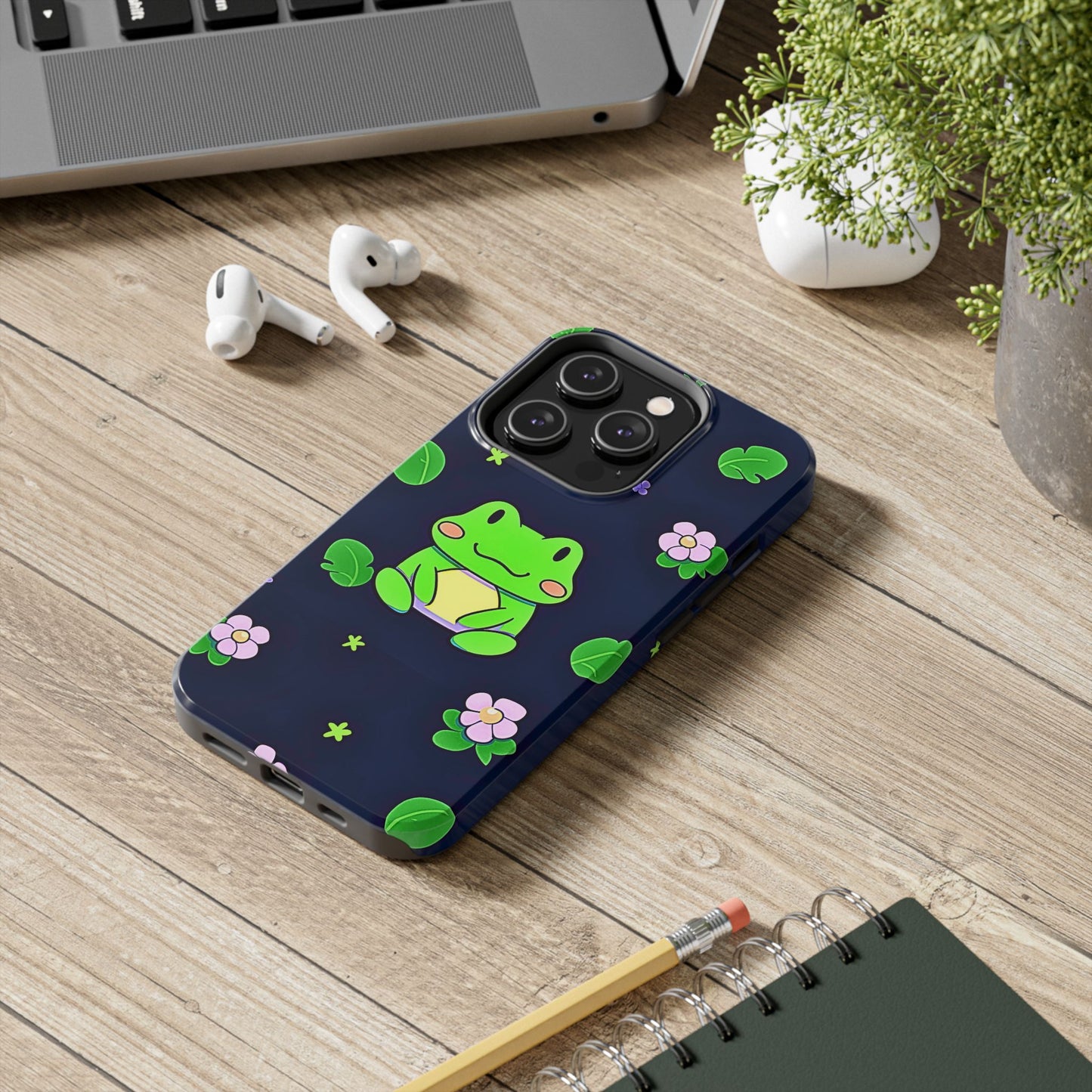 Adorable Froggy Black Tough Phone Case | Animals