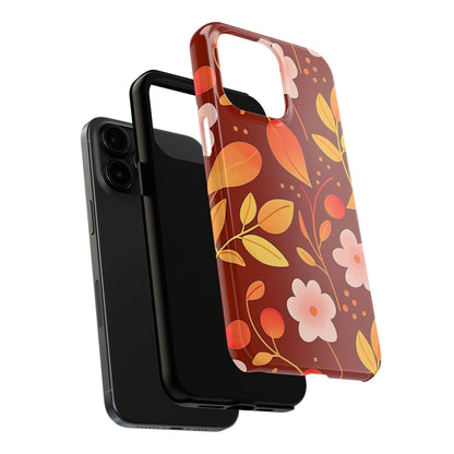 Autumn Fall Leaf Pattern Tough Phone Case | Aesthetic