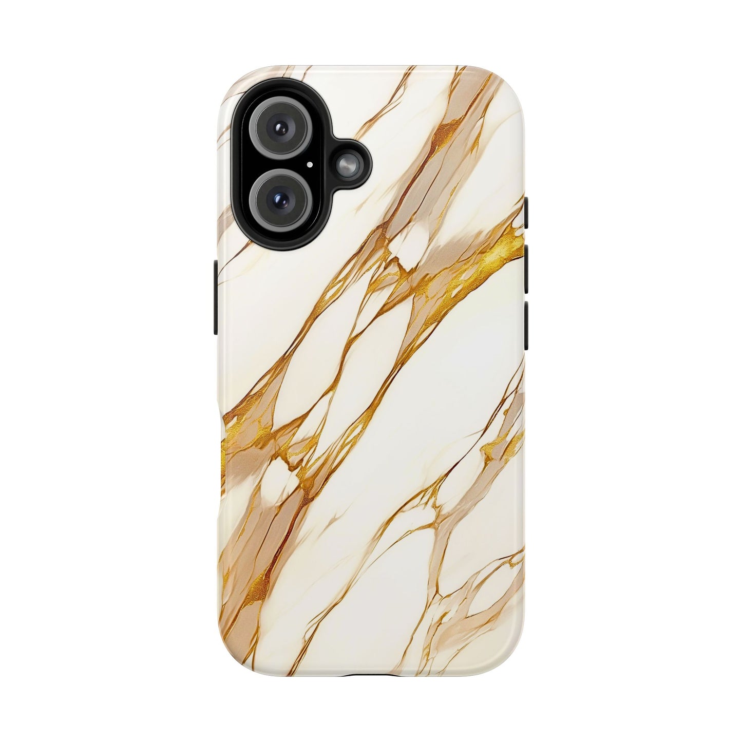 Funda/Cubierta resistente para teléfono con textura de mármol dorado de lujo | Estética