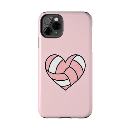 Pink Volleyball Heart Tough Phone Case | Aesthetic