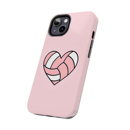 Pink Volleyball Heart Tough Phone Case | Aesthetic