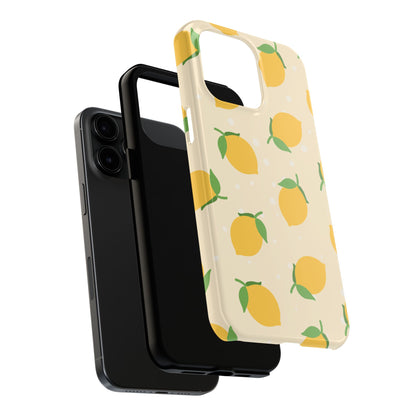 Cute Aesthetic Lemon Pattern Citrus Design Tough Phone Case | Food
