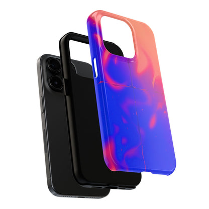 Funda resistente para teléfono con diseño de llamas, degradado abstracto y resplandor del atardecer | Estética