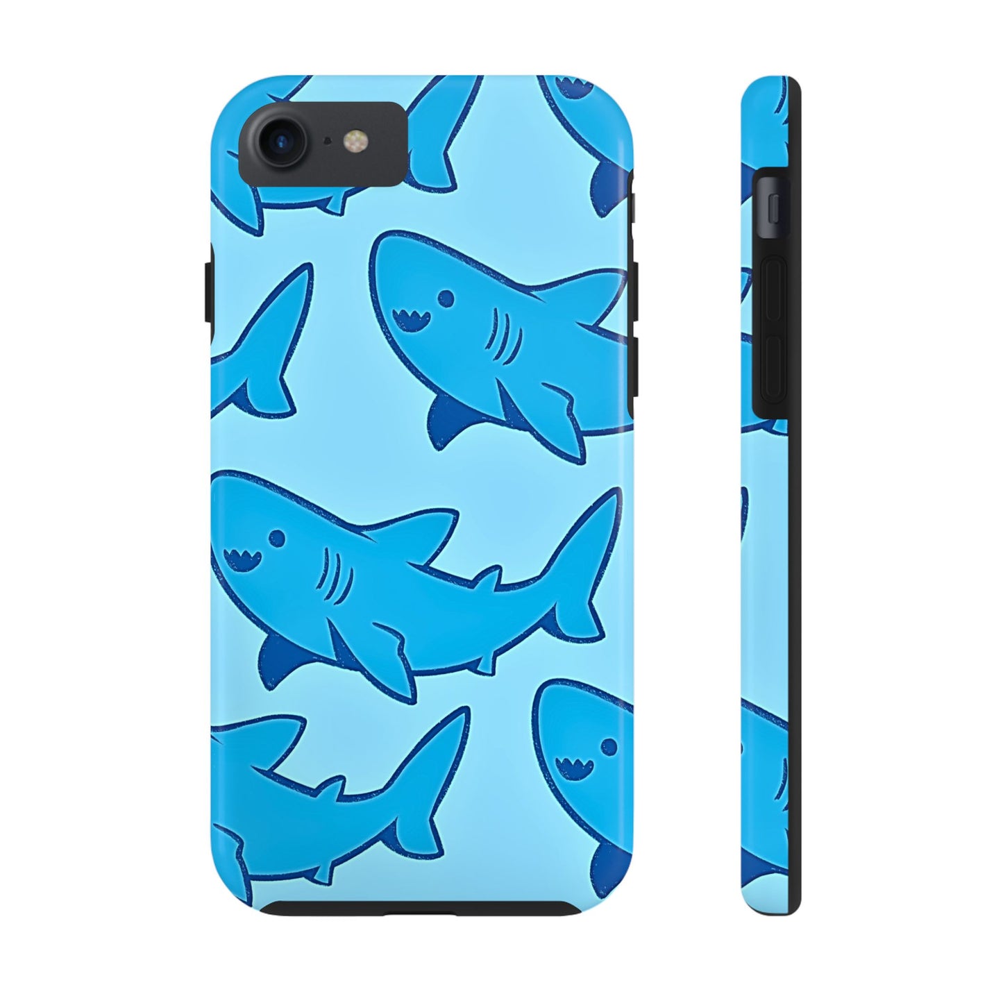 Smiley Shark Fun Pattern Tough Phone Case | Animals