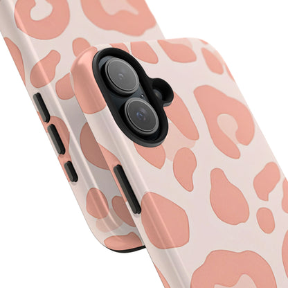 Funda resistente para teléfono con estampado de leopardo rosa preppy | Estética
