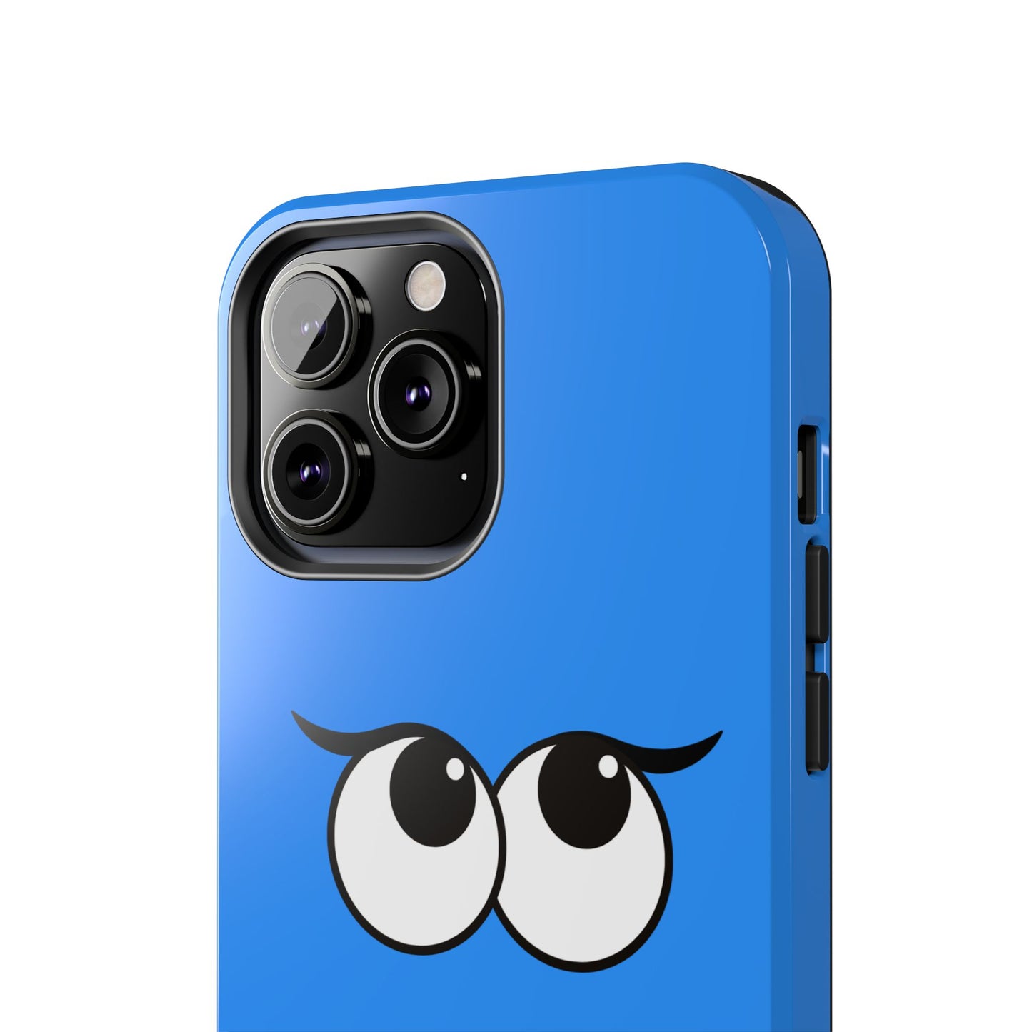 Silly Tongue Out Cartoon Face Blue Background Tough Phone Case | Funny