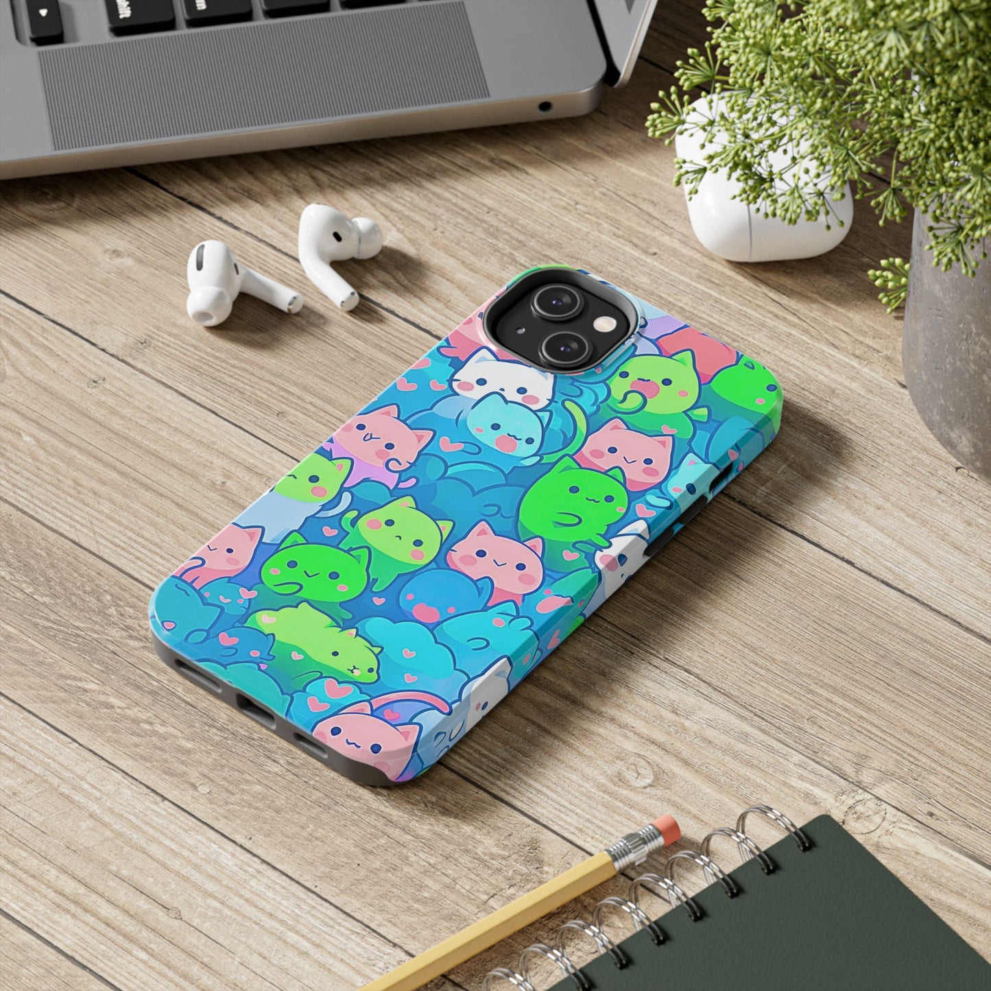 Cute Colorful Cats Pattern Style Tough Phone Case | Animals