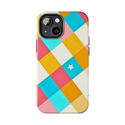 Vibrant Preppy Checkered Tough Phone Case | Aesthetic