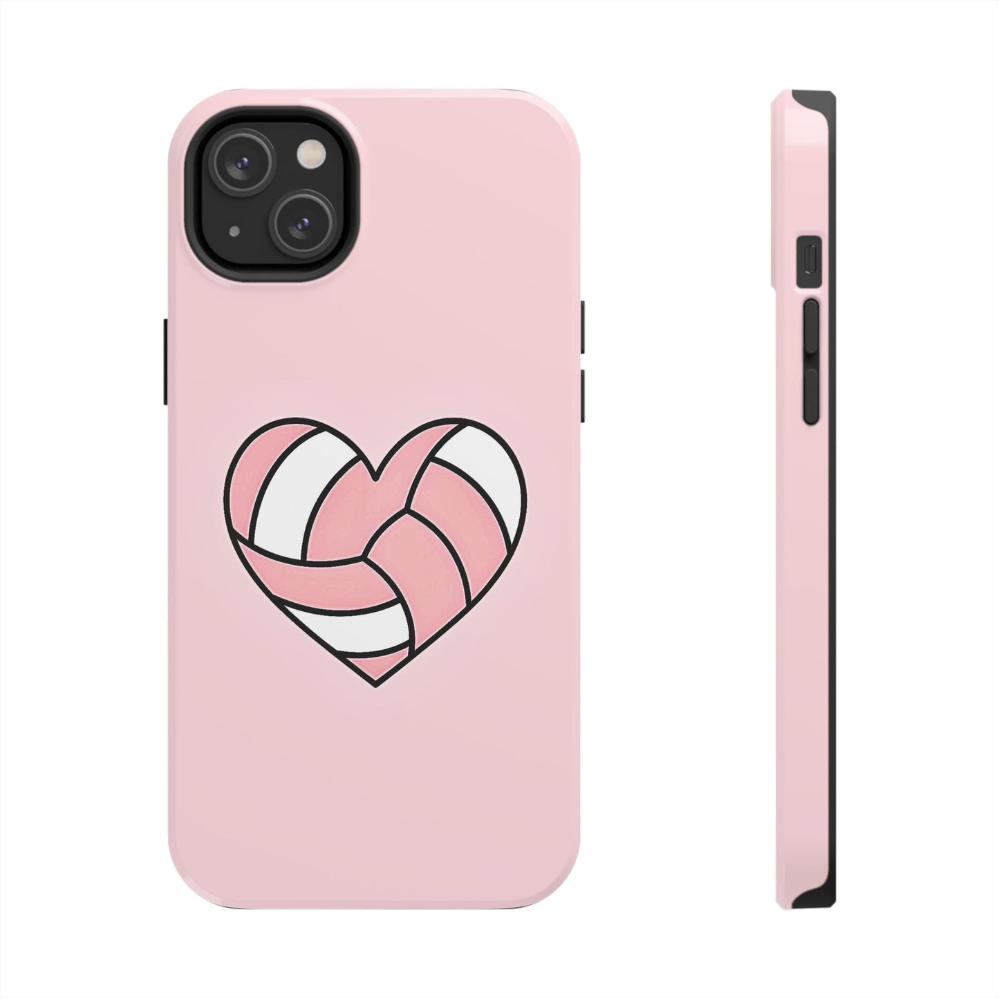Pink Volleyball Heart Tough Phone Case | Aesthetic