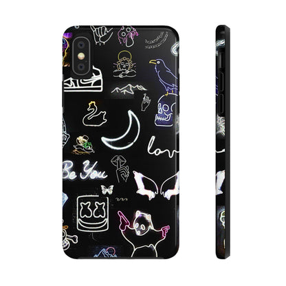 Funda resistente para teléfono estilo neón blanco | Estética