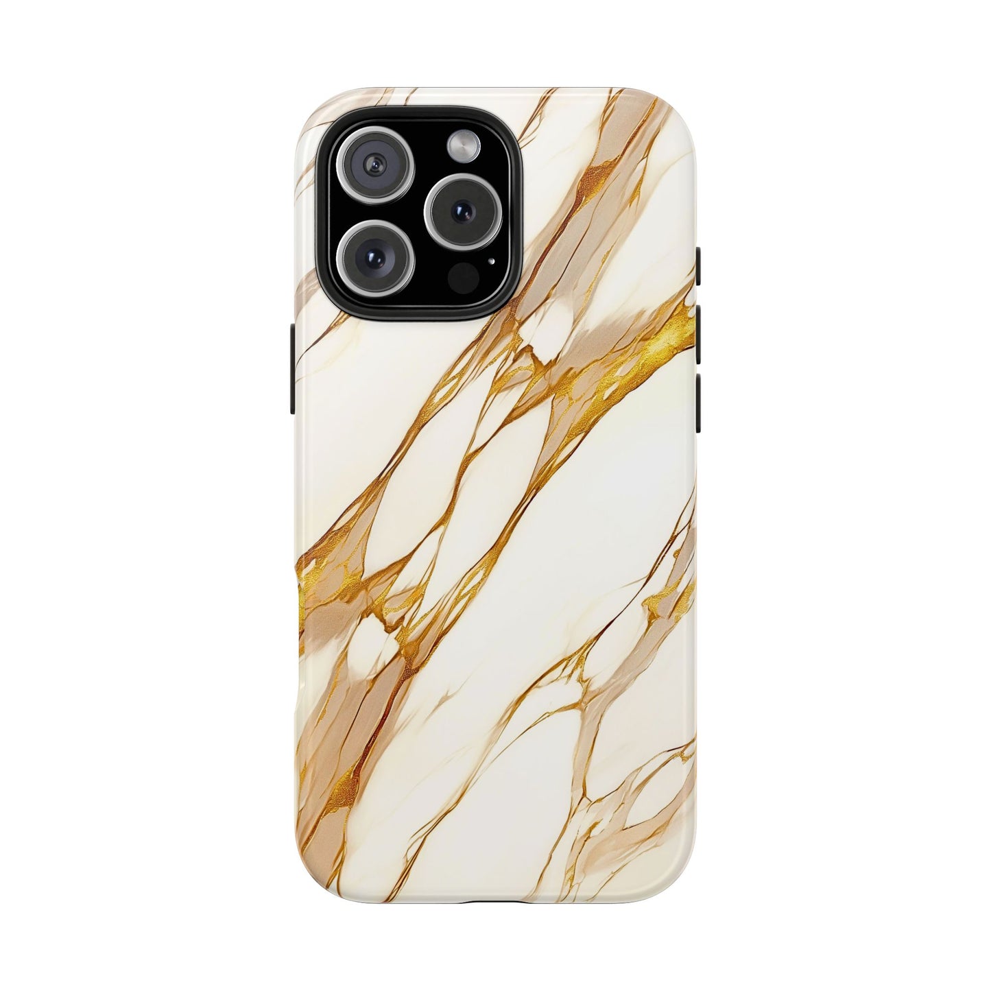Funda/Cubierta resistente para teléfono con textura de mármol dorado de lujo | Estética