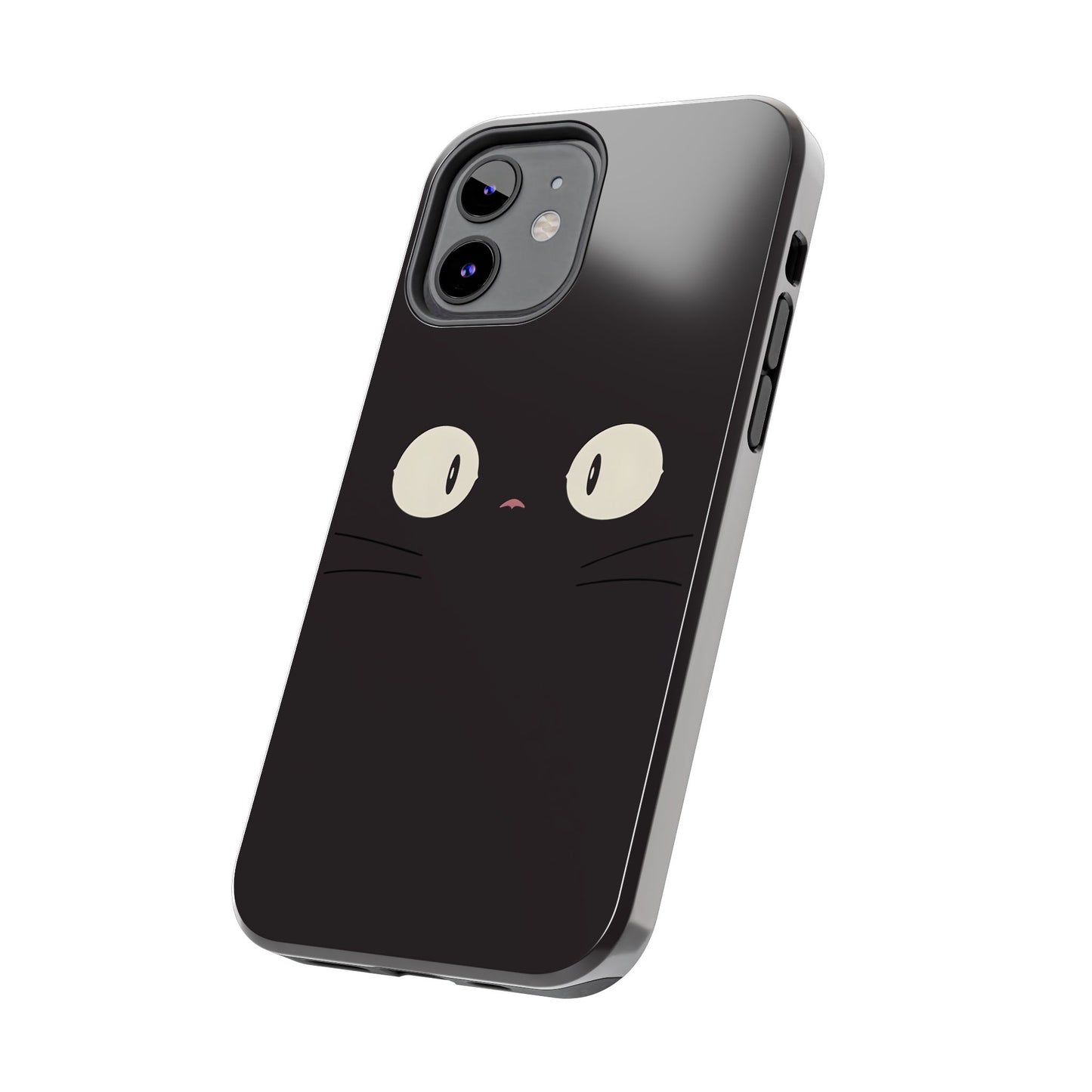 Adorable Black Cat Face and Eyes Minimal Tough Phone Case | Animals