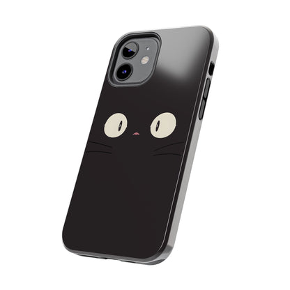 Adorable Black Cat Face and Eyes Minimal Tough Phone Case | Animals