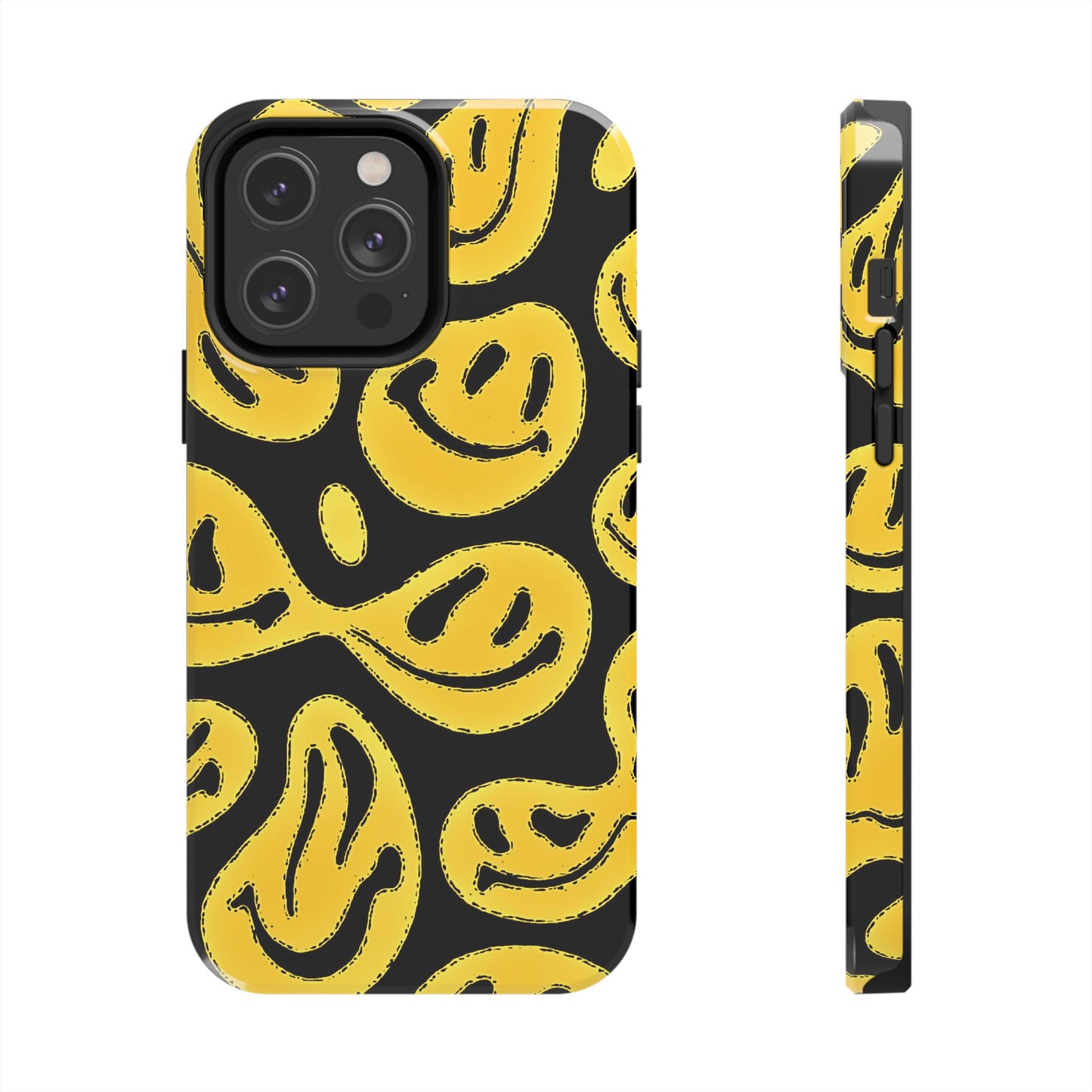 Funda resistente para teléfono con cara sonriente psicodélica colorida (versión 1) | Estética