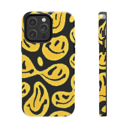 Funda resistente para teléfono con cara sonriente psicodélica colorida (versión 1) | Estética