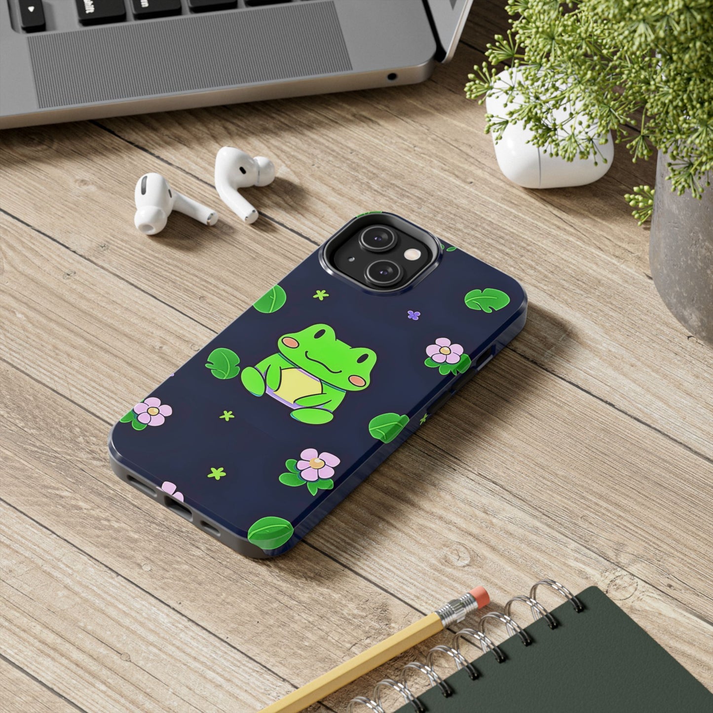 Adorable Froggy Black Tough Phone Case | Animals