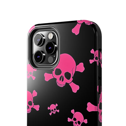 Funda resistente para teléfono estilo emo con calavera rosa | Estética