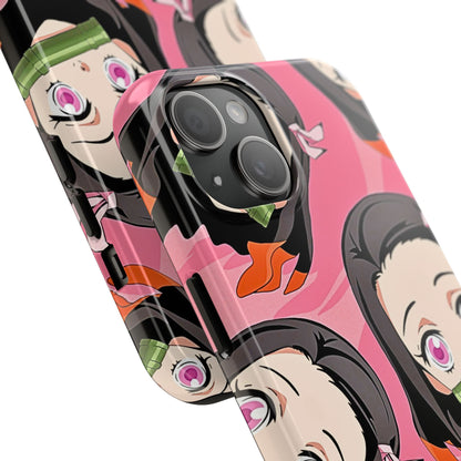 Nezuko Kamado Head Pattern Tough Phone Case | Anime - Demon Slayer
