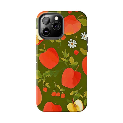 Funda/Cubierta resistente para teléfono con diseño de manzanas y bayas | Estética