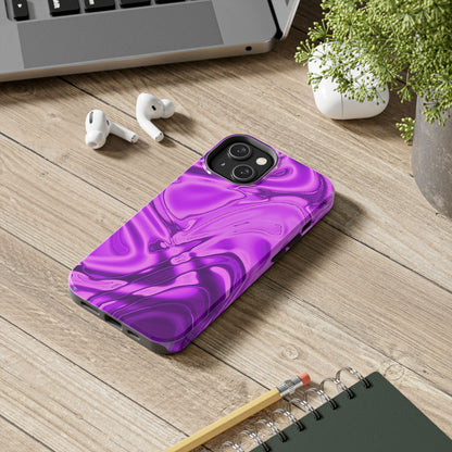 Liquid Metal Purple Tough Phone Case | Aesthetic