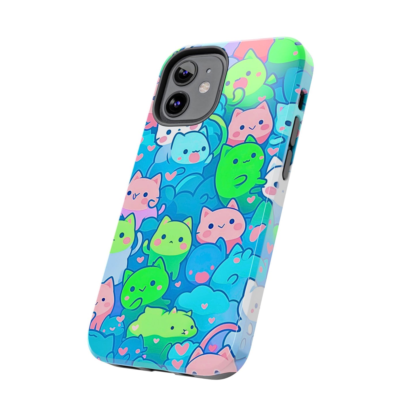 Cute Colorful Cats Pattern Style Tough Phone Case | Animals
