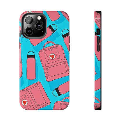 VSCO Kanken Backpack Water Bottle Pink & Blue Tough Phone Case | Aesthetic