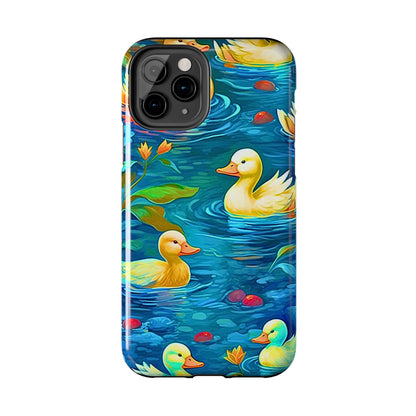 Ducks in the Pond Pattern Style Tough Phone Case | Animals