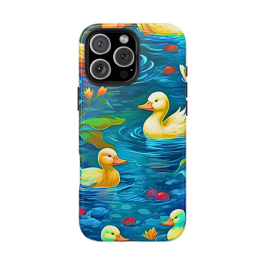 Ducks in the Pond Pattern Style Tough Phone Case | Animals