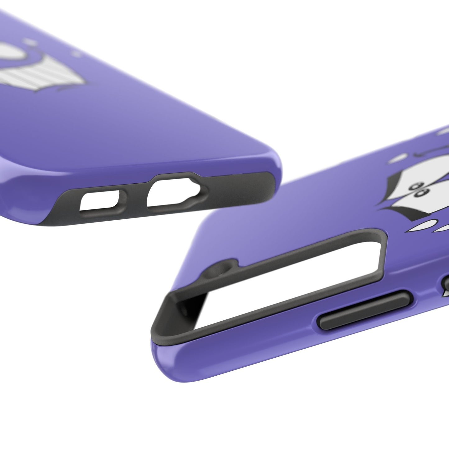 Awkward Nervous Cartoon Face Purple Background Tough Phone Case | Funny