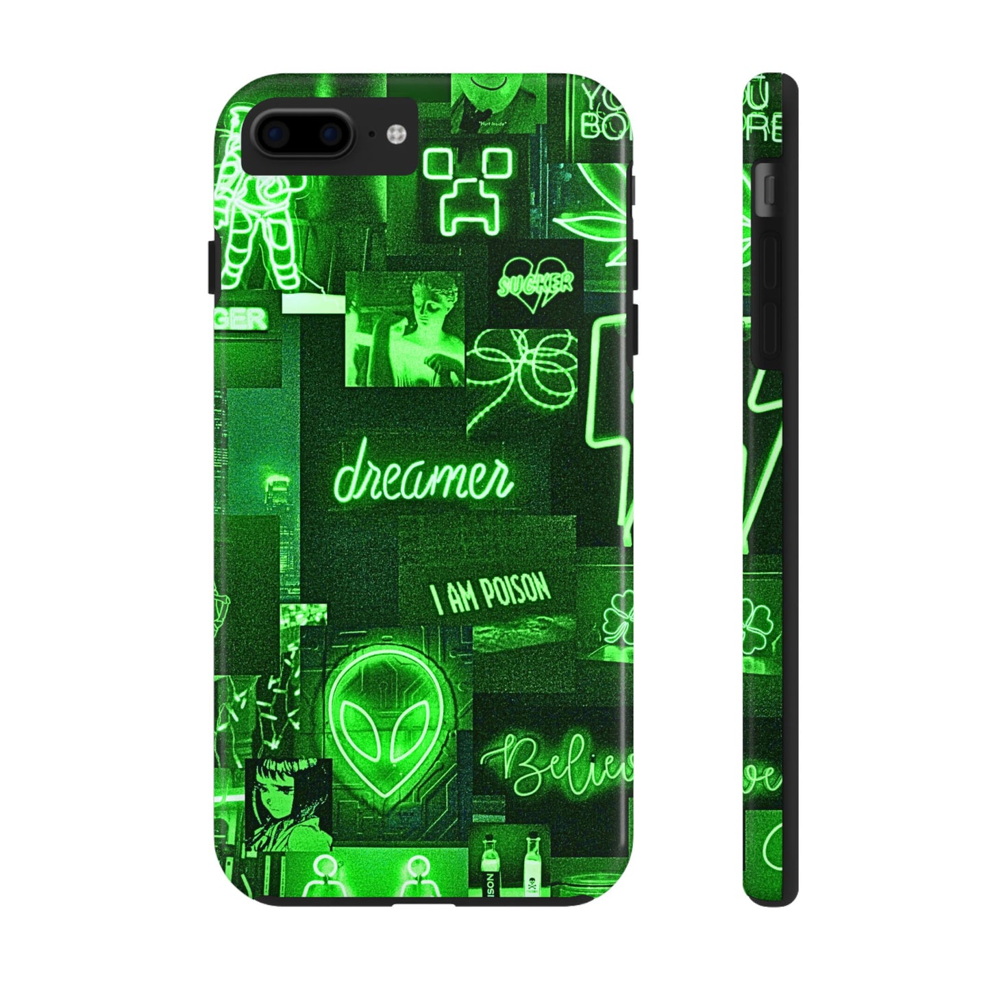 Green Neon Style Tough Phone Case | Aesthetic
