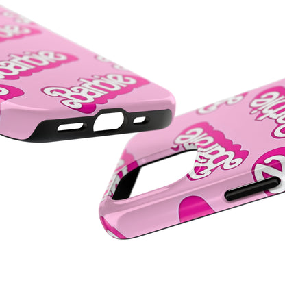Funda rígida para teléfono con estampado retro del logotipo de Barbie | Estética
