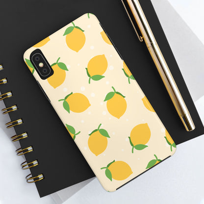 Cute Aesthetic Lemon Pattern Citrus Design Tough Phone Case | Food