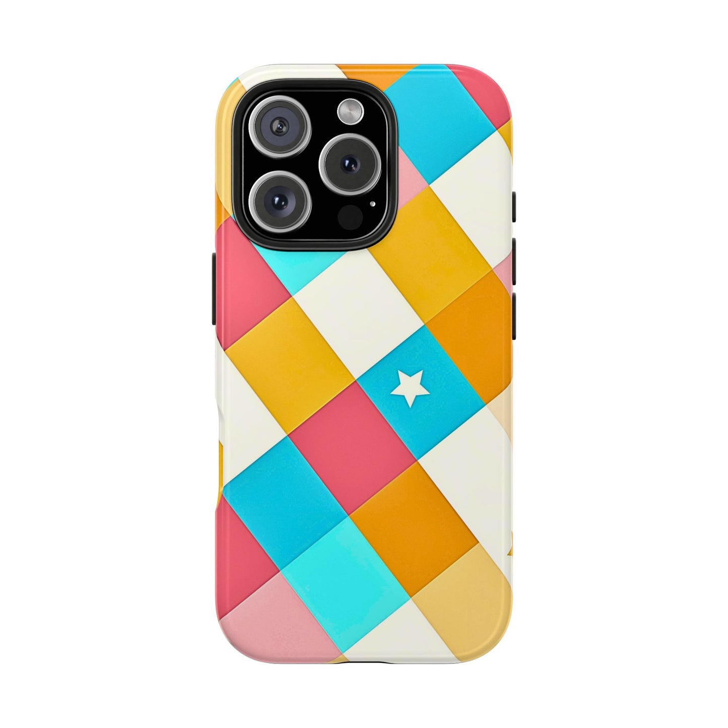 Vibrant Preppy Checkered Tough Phone Case | Aesthetic